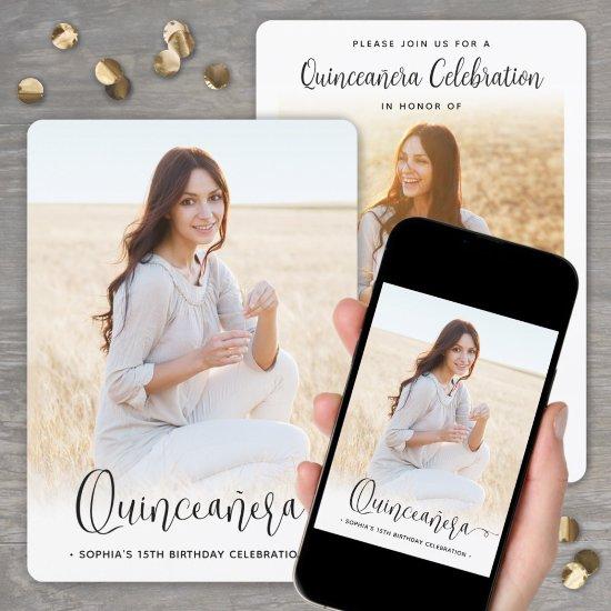 Chic Modern Script Quinceañera Celebration 2 Photo