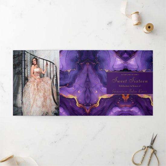 Chic Purple and Gold Sweet 16 Party