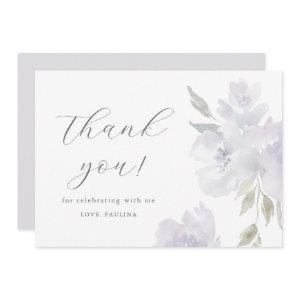 Chic Purple Floral Birthday Quinceañera Thank You