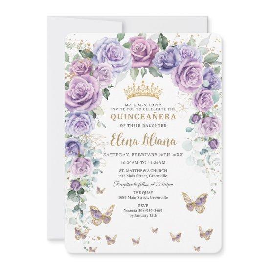 Chic Purple Lilac Lavender Floral Arch Quinceañera