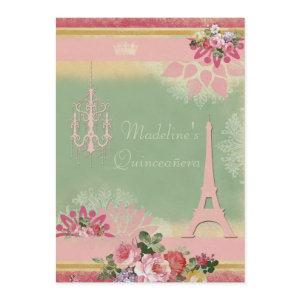 Chic Quinceañera Eiffel Tower and Chandelier