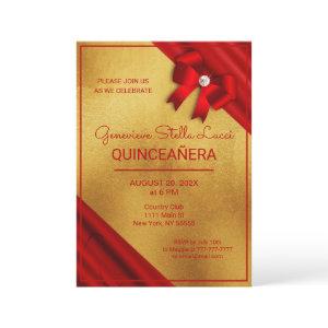 Chic Red and Gold Quinceañera Party
