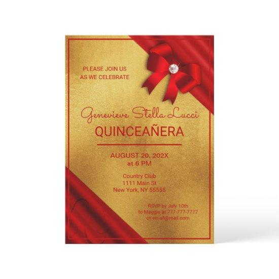 Chic Red and Gold Quinceañera Party