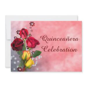 Chic Red & Yellow Roses Quinceañera Celebration