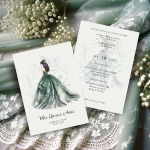 Chic Romantic Spanish Quinceañera Green Shades