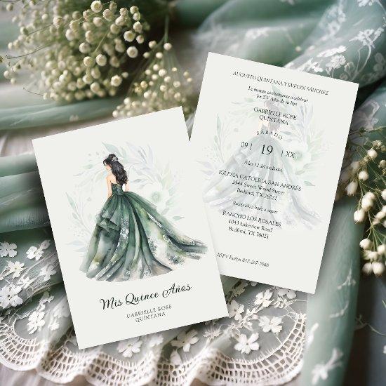 Chic Romantic Spanish Quinceañera Green Shades