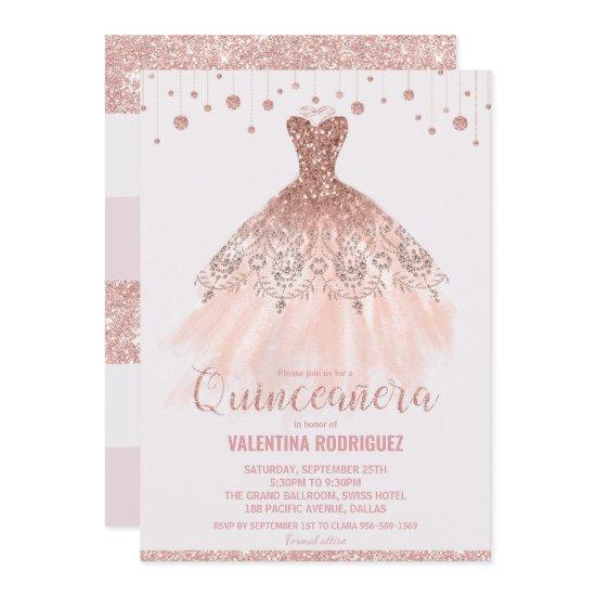 Chic Rose Gold Dress Quinceañera 15th Birthday