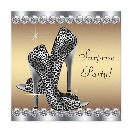 Chic Silver and Gold Womans Surprise Birthday