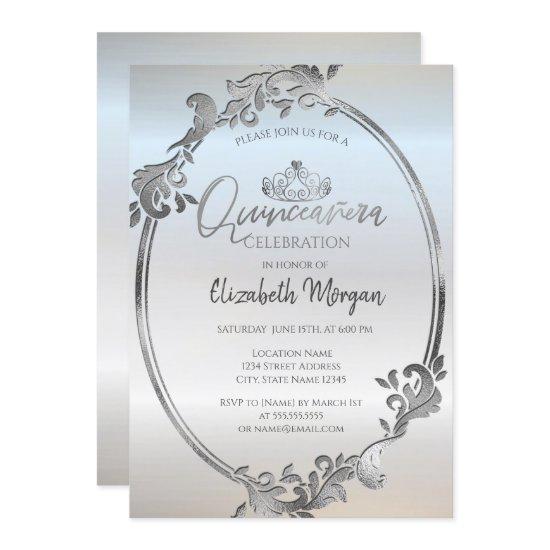 Chic Silver Frame Tiara Quinceañera