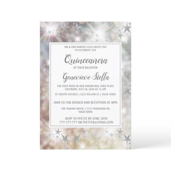 Chic Silver Stars Quinceanera