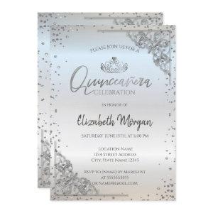 Chic Silver Tiara,Diamonds Quinceañera