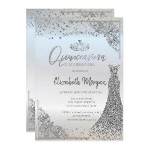Chic Silver Tiara Dress Stars Quinceañera