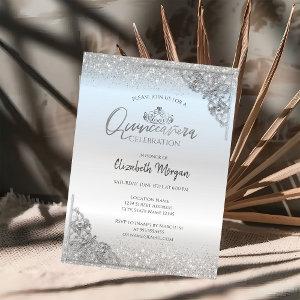 Chic Silver Tiara,Silver Dust Frame Quinceañera