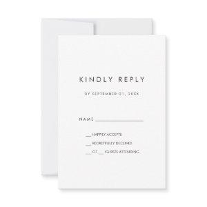 Chic Typography Simple RSVP Card