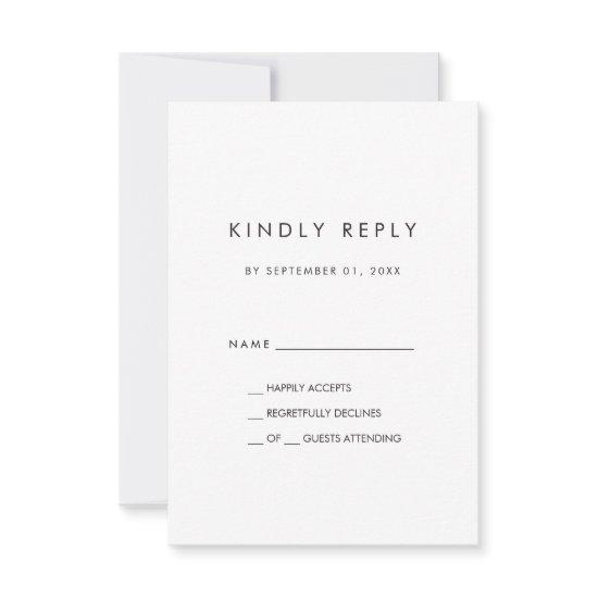 Chic Typography Simple RSVP Card