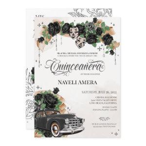 Chicana Lowrider Black Rose Chola Quinceanera