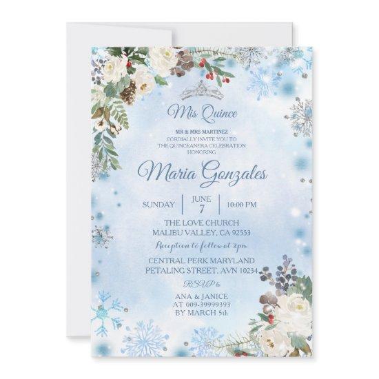 Christmas Floral Mexican Girl Sweet 15th Birthday