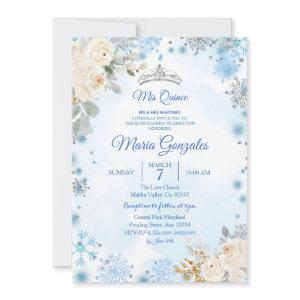 Christmas Floral & Silver Snowflake Quinceanera