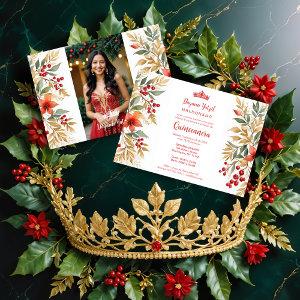 Christmas Holly Sweet Floral Spanish Photo Mis XV