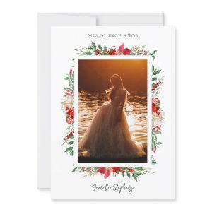Christmas Poinsettias Spanish Quinceañera Photo