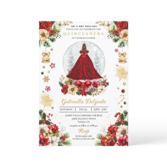 Christmas Snow Globe Princess Winter Quinceañera