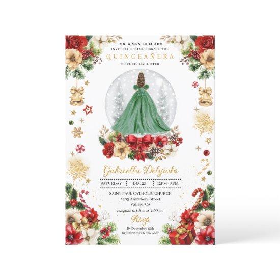 Christmas Snow Globe Princess Winter Quinceañera