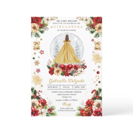 Christmas Snow Globe Princess Winter Quinceañera