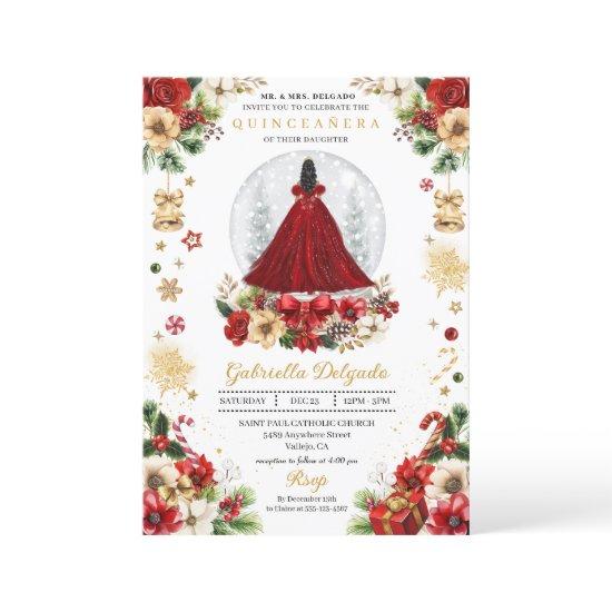Christmas Snow Globe Princess Winter Quinceañera