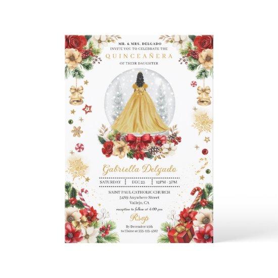 Christmas Snow Globe Princess Winter Quinceañera