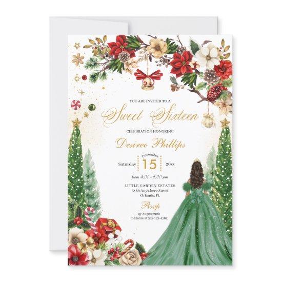 Christmas Winter Poinsettia Princess Sweet Sixteen