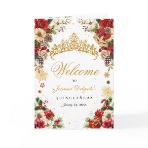 Christmas Winter Poinsettia Quinceanera Program