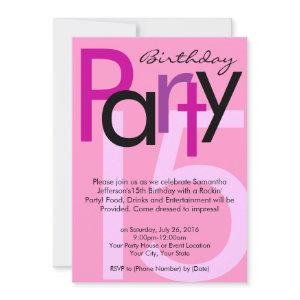 Chunky Bold Pink Type Birthday Party