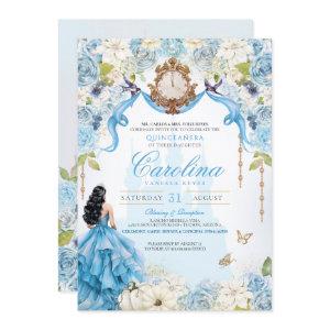 Cinderella Blue and Gold Princess Quinceanera
