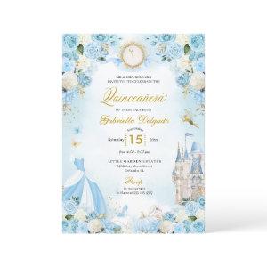 Cinderella Blue Fairytale Princess Quinceanera