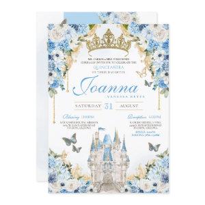 Cinderella Blue Gold Princess Castle Quinceanera