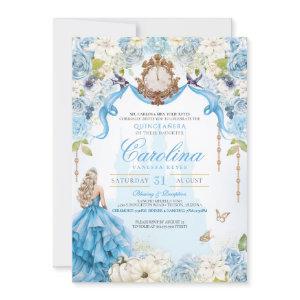 Cinderella Blue & Gold Princess Luxury Quinceanera