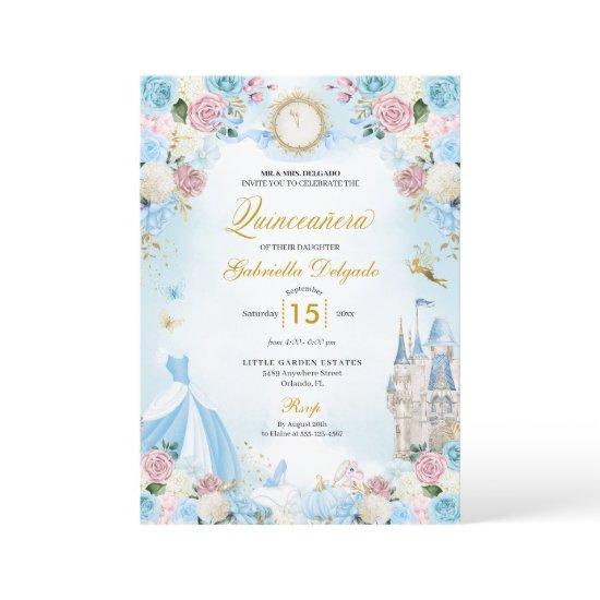Cinderella Blue & Pink Fairytale Quinceanera