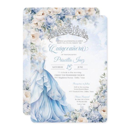 Cinderella Blue Princess Fairytale Quinceañera