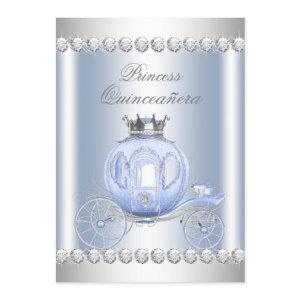 Cinderella Blue Silver Princess Quinceanera