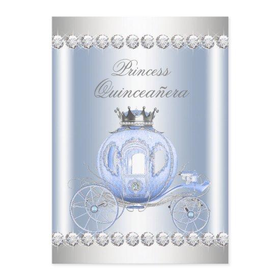 Cinderella Blue Silver Princess Quinceanera