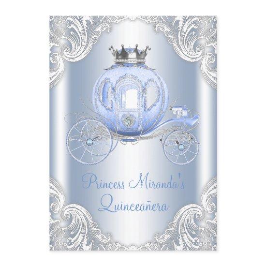 Cinderella Blue Silver Princess Quinceanera