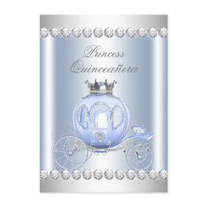 Cinderella Blue Silver Princess Quinceanera