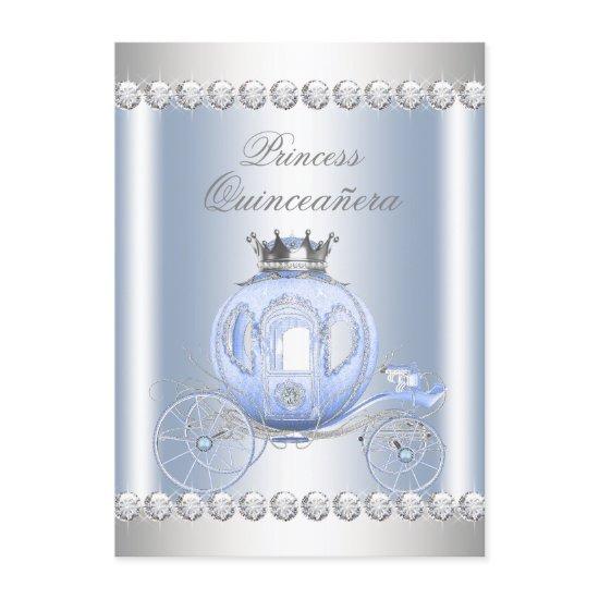Cinderella Blue Silver Princess Quinceanera