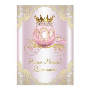 Cinderella Pink Gold Princess Quinceanera