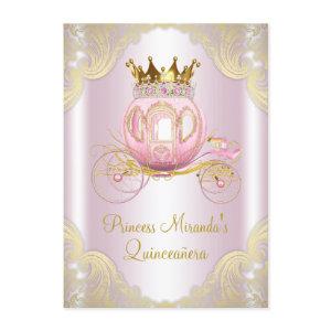 Cinderella Pink Gold Princess Quinceanera