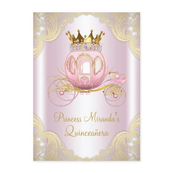 Cinderella Pink Gold Princess Quinceanera