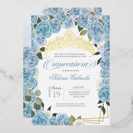 Cinderella Roses Princess Quinceanera Real Gold Foil
