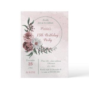 cinnamon rose white floral wreath birthday party