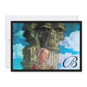 CLASSIC BEAUTY MONOGRAM ,bright antique blue black