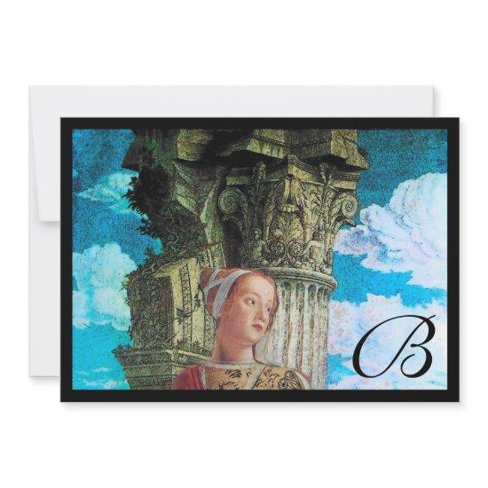 CLASSIC BEAUTY MONOGRAM ,bright antique blue black